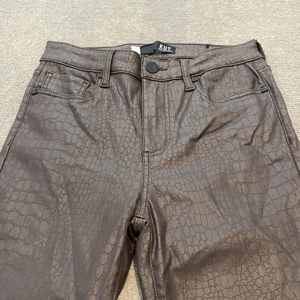 KUT from the Kloth Donna Snake‎ Skin High Rise Ankle Skinny Jeans Size 6 Brown